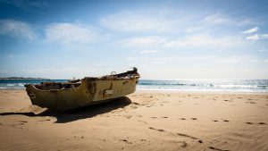 Small Ship on Beach