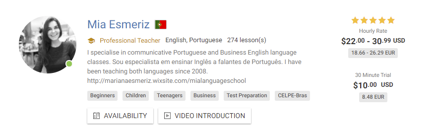 Learning Portuguese Online