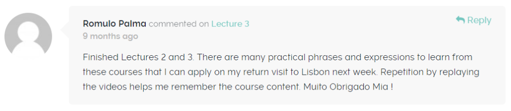 Portuguese Online Course - Beginners A2 Level