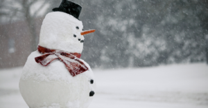 snowman with hat and scarf