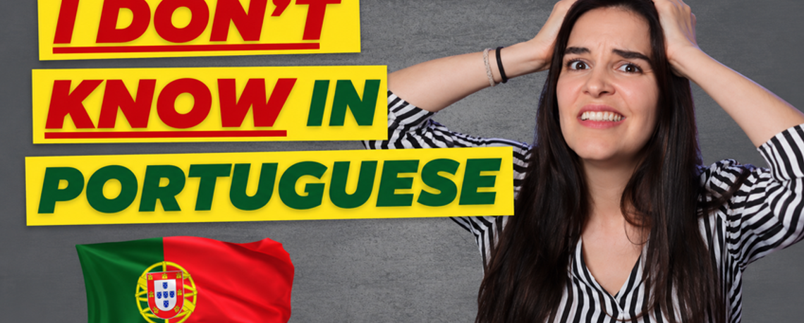 Mia Esmeriz looking confused next to the words “I Don't Know in Portuguese” and a Portuguese flag.
