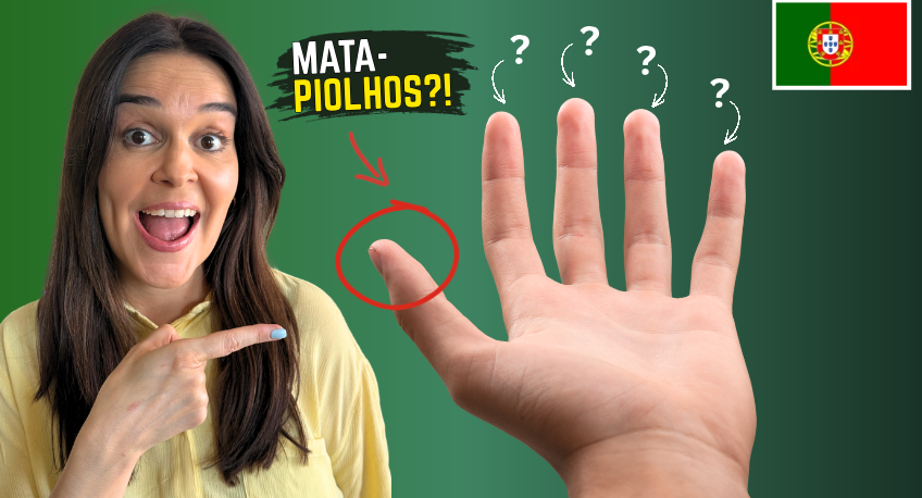 Traditional finger names in European Portuguese, including fura-bolos and mata-piolhos